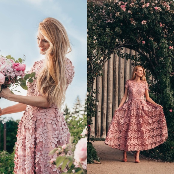 NWT BHLDN Virdia Lace Appliqué Floral Midi Dress Anthropologie - Picture 2 of 11